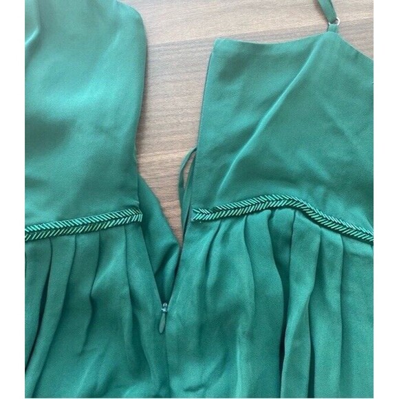 3.1 Phillip Lim Slip Dress 8 Silk Emerald Green Beaded 20’s Holiday Regal Glam - Picture 7 of 15